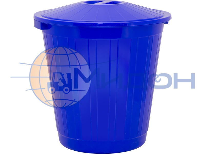 Бак мусорный с крышкой (70л). Цвет синий МБ-70 515 х 335 х 520