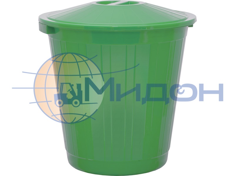 Бак мусорный с крышкой (70л). Цвет зеленый МБ-70 515 х 335 х 520