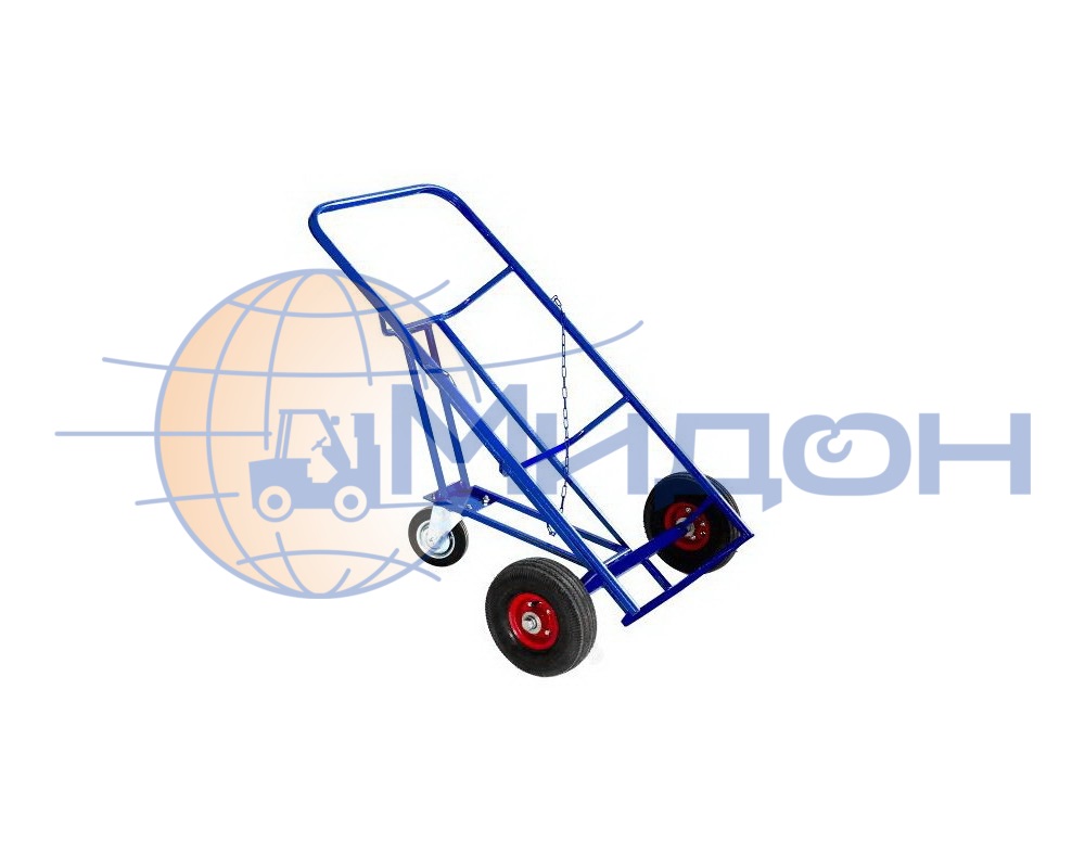 Тележка двухколёсная КБ 2 (220кг) для металлических и пластиковых бочек (колёса: ф160литые и ф250 литые, Китай)