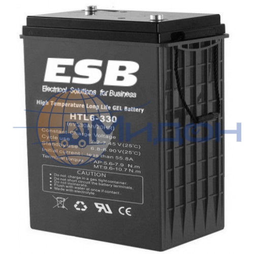 Аккумуляторная батарея полутяговая (АКБ) ESB HTL6-225 ( 243 х 187 х 275 ) 6 V 180/225 Ач необслуживаемая