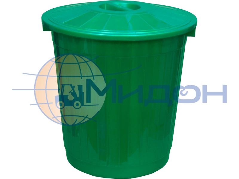 Бак мусорный с крышкой (50л). Цвет зеленый МБ-50 430 х 340 х 470