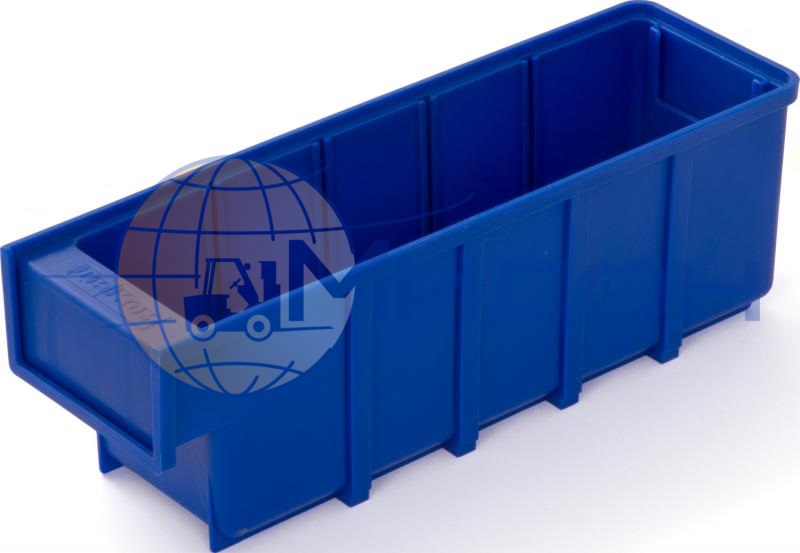 Ящик пластиковый 6005 для склада синий, сплошной 300 х 92 х 100